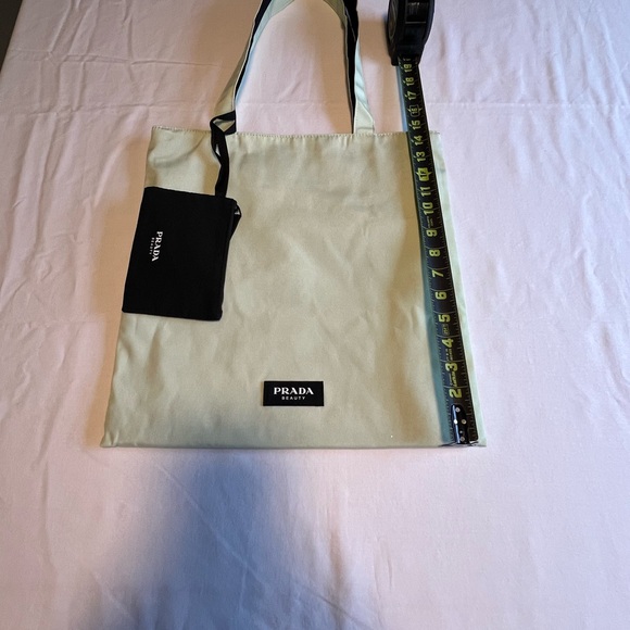 Prada Mint Green Reversible Tote with Black Pouch NWOT - Picture 6 of 9